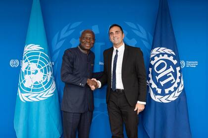 El Secretario de Trabajo de Argentina, Julio Cordero fue recibido por el Director General de la OIT a horas de su llegada a Ginebra