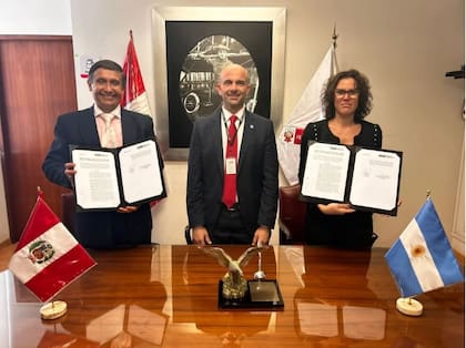 El secretario de Transporte, Franco Mogetta, y la titular de la ANAC, Julia Cordero, se reunieron en noviembre con autoridades de la OACI en Lima, Perú