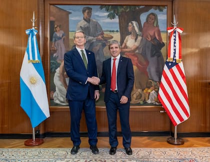 El secretario del Tesoro, Scott Bessent, y el ministro de Economía, Luis Caputo.