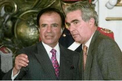 El secretario general de la Presidencia Alberto Kohan,un incondicional, junto a Carlos Menem