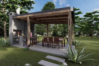 El sector puede estar pegado a la casa y ser una extensión del living o construirse apartado de la casa