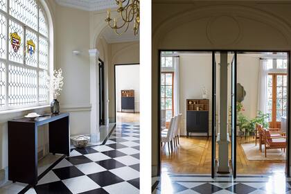 El segundo estar tiene una araña francesa (Ralph Lauren Home). Al fondo, en el comedor, mueble-bar (Bacano).