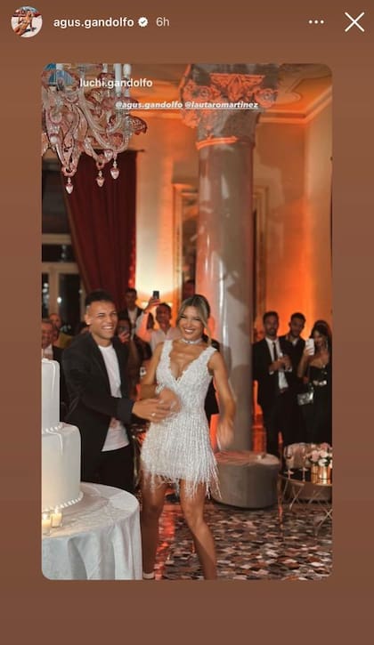 El segundo look de Agustina Gandolfo y Lautaro Martínez en su fiesta de casamiento