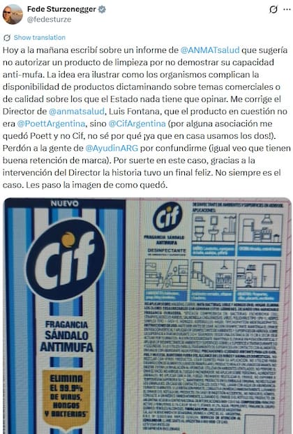 El segundo posteo de Stuzenegger