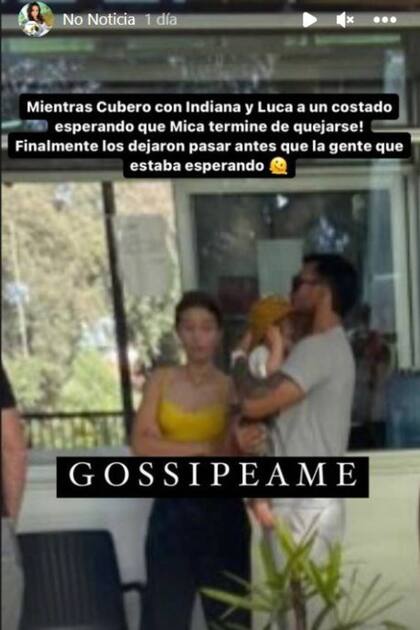 El segundo posteo de Gossipeame sobre el incidente de Mica Viciconte en el teleférico de Salta fue dedicado a la actitud de Fabián Cubero mientras estaría sucediendo el incidente