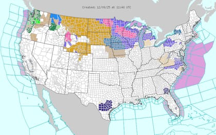 El segundo sistema clipper que se intensificará sobre las planicies provocará nevadas moderadas a intensas entre hoy y mañana, esperándose que el corredor entre el noreste de Dakota del Norte y el centro de los Grandes Lagos registre acumulaciones totales de nieve de cuatro a ocho pulgadas