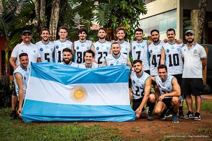 El seleccionado de fútbol americano argentino que disputó el Panamericano 2022 en Brasil, donde perdió la final con los locales.