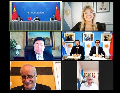 El seminario virtual en el que participaron dirigentes del PJ y del PC chino