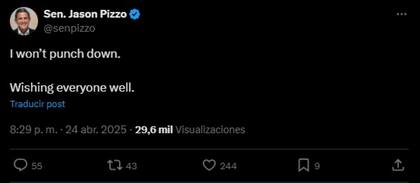 El senador completó su salida con un posteo en X