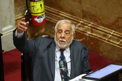 El senador Juan Pagotto durante el debate en el Senado por la baja de edad de imputabilidad