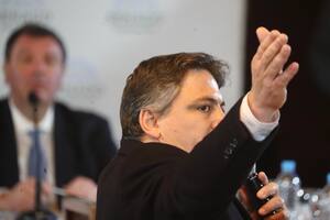 El senador Paoltroni y el Juez Lijo durante la audiencia por el nombramiento del magistrado, en el Senado