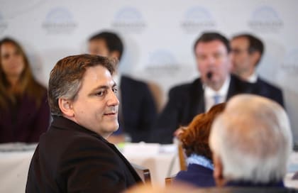 El senador Paoltroni y el juez Lijo durante la audiencia por el nombramiento del magistrado en el Senado