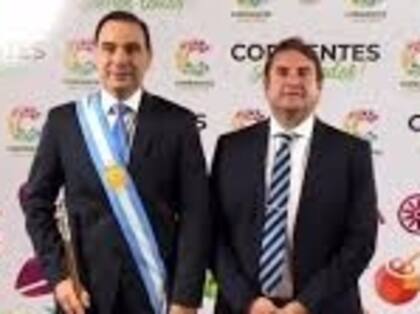 El senador Pellegrini junto al gobernador Valdés