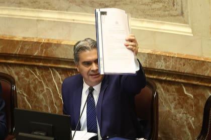 El senador peronista chaqueño Jorge Capitanich durante su intervención en el recinto