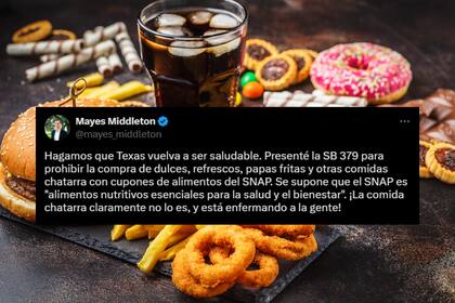 El senador republicano Mayes Middleton presentó la ley: "Los alimentos ultraprocesados están enfermando a las personas"