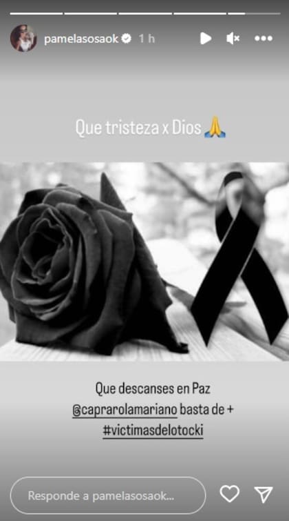 El sentido mensaje de Pamela Sosa tras la muerte de Mariano Caprarola