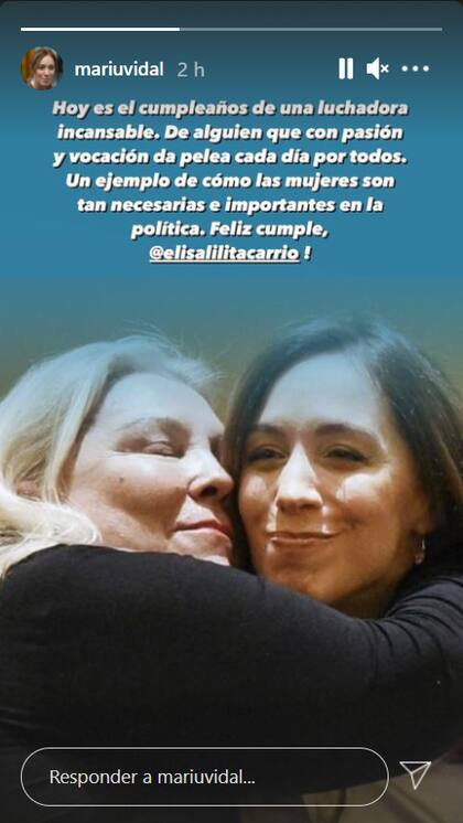 El sentido saludo de la exgobernnadora bonaerense a su compañera de Juntos por el Cambio