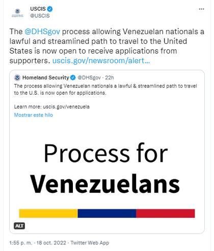 El Servicio de Ciudadanía e Inmigración de Estados Unidos publicó el formulario I-134 que deben llenar las personas que quieran patrocinar a un venezolano como posible beneficiario del programa