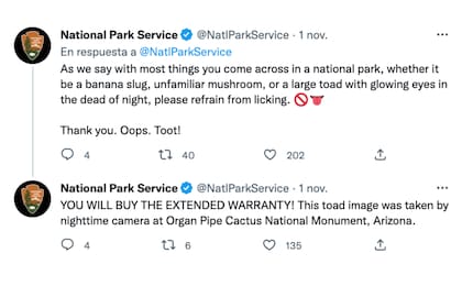 El Servicio de Parques Nacionales en Estados Unidos lanzó una insólita advertencia con los sapos