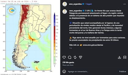 El Servicio Meteorológico Nacional adelantó el clima que se viene en los próximos días