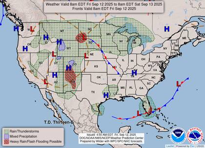 El Servicio Meteorológico Nacional alerta que en el suroeste de Colorado y norte de Nuevo México las tormentas de esta tarde descargarán lluvias intensas con potencial de inundaciones repentinas