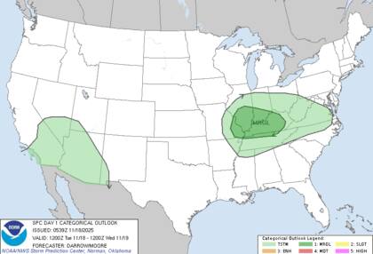 El Servicio Meteorológico Nacional alerta sobre un riesgo leve de lluvias excesivas en el suroeste y sureste de California