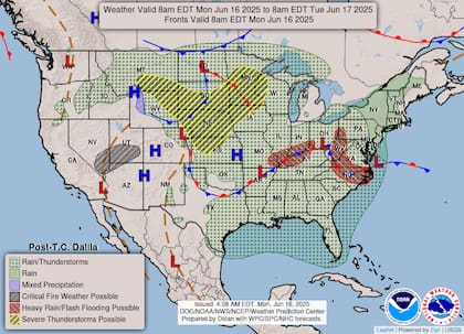 El Servicio Meteorológico Nacional alertó que las lluvias sobre suelos saturados podrían provocar inundaciones repentinas en varias zonas de Kentucky y los Apalaches Centrales