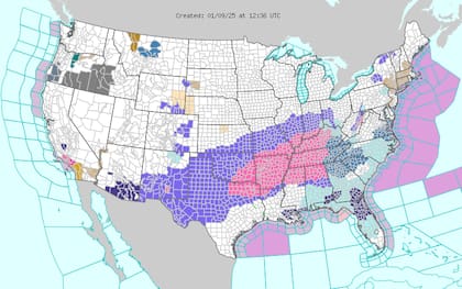 El Servicio Meteorológico Nacional emitió alertas de clima invernal para varias regiones de Florida