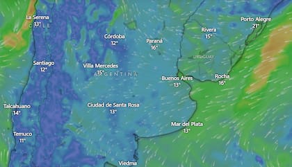 El Servicio Meteorológico Nacional emitió una alerta amarilla por fuertes vientos