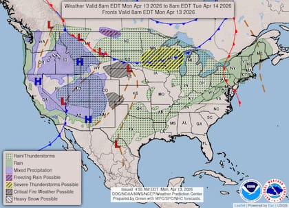 El Servicio Meteorológico Nacional (NWS) advierte sobre el desarrollo de áreas de inestabilidad severa en el Medio Oeste superior