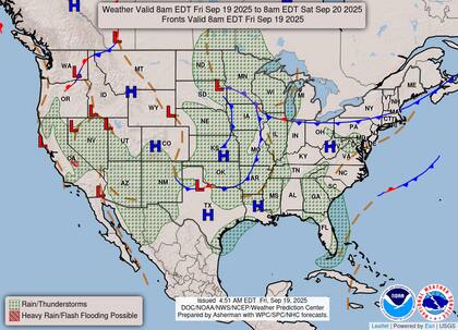 El Servicio Meteorológico Nacional (NWS) advirtió que el riesgo de inundaciones repentinas persistirá en California, el Gran Cuenco y el suroeste