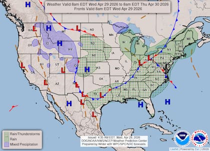 El Servicio Meteorológico Nacional (NWS) mantiene la vigilancia por actividad convectiva que podría generar acumulados de lluvia significativos en periodos cortos de tiempo