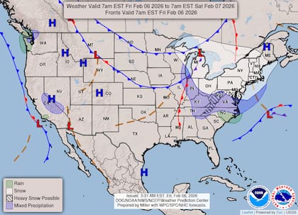 El Servicio Meteorológico Nacional (NWS) monitorea el rápido avance de un frente ártico desde los Grandes Lagos hacia el noreste, el cual actúa como el principal disparador de nevadas y vientos severos para este fin de semana
