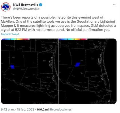 El Servicio Meteorológico Nacional utilizó sus redes sociales para informar respecto al avistamiento que tuvo uno de sus satélites