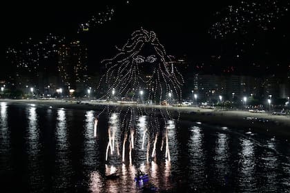 El show de drones de Shakira en Copacabana
