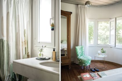 El silloncito del cuarto era de la abuela de Sheila, que lo retapizó con una tela de De Levie.