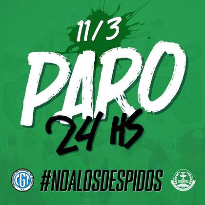 El sindicato que conduce José Luis Lingeri resolvió la medida de fuerza para el lunes 11 de marzo y será por 24 horas