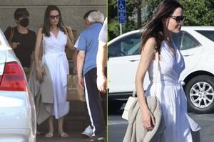 El singular look para ir al supermercado de Angelina Jolie, acompañada por su hijo Knox
