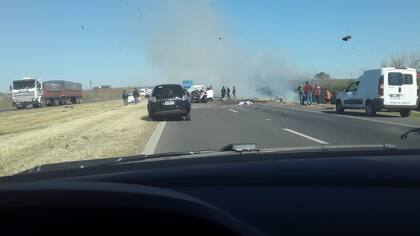 El siniestro tuvo lugar a la altura del kilómetro 15, en la vía con sentido a Rosario
