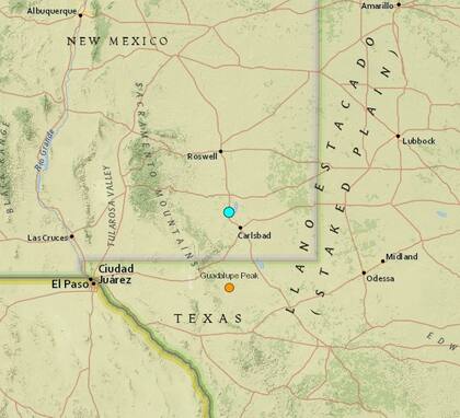 El sismo más fuerte de las últimas horas en territorio continental de Estados Unidos ocurrió cerca de la localidad de Atoka, Nuevo México