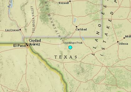 El sismo más fuerte de las últimas horas en territorio continental de Estados Unidos ocurrió cerca de la localidad de Whites City, Nuevo México