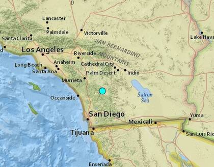 El sismo más fuerte de las últimas horas en territorio continental de Estados Unidos ocurrió cerca de la localidad de Lake Henshaw, California
