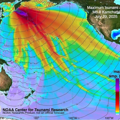 El sistema DART de la NOAA utilizó boyas para pronosticar la trayectoria de las olas del tsunami en Kamchatka