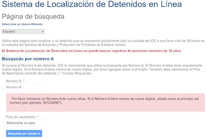 El Sistema de Localización de Detenidos en Línea es simple de usar, solo hay que conocer algunos datos de la persona arrestada