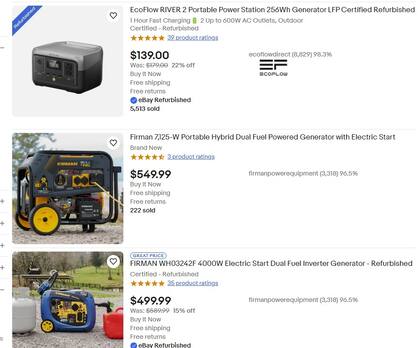 El sitio de comercio electrónico muestra unidades para hogar y algunas industriales