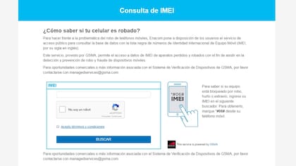 El sitio del Enacom para verificar el IMEI