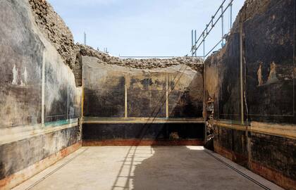 El sitio donde se encontraron los frescos, en Pompeya. (Handout / Parco Archeologico di Pompei press office / AFP) 