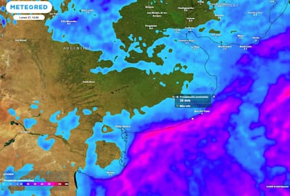 El sitio epecializado Meteored anticipó la llegada del ciclón a la Provincia