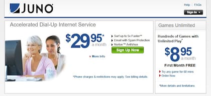 El sitio web de Juno tiene una interfaz con pocos elementos gráficos (Juno)