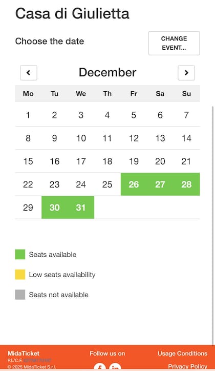 El sitio web oficial donde se puede reservar los tickets para acceder a la casa de Julieta